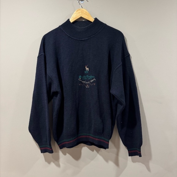 OshKosh B'gosh Sweaters - Vintage Oshkosh Ski Sweater Womens Large Blue Mock Neck Boulder Mountain Winter
